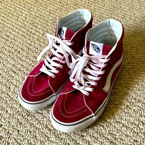 Maroon Sk8-Hi Vans